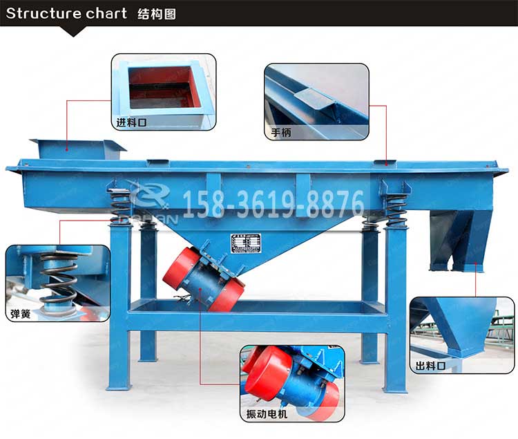 下振式直線振動篩結構圖